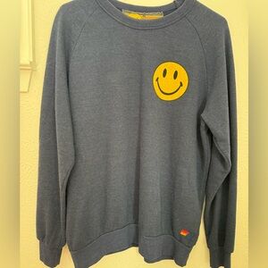 Navy Aviator Nation Smiley Relaxed Crewneck